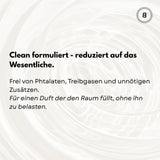 Raumdiffuser 250 ml Babypowder – Pudriger Raumduft wie Babypuder – Duftstäbchen für Zuhause, Bad & Schlafzimmer – Clean Cotton & Soft Powder Duft – Made in EU