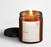 Aura Duftkerze 200g – Orange & Zedernholz, Sojawachs, 45h