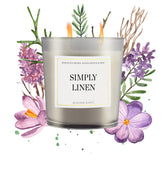 Simply Linen Duftkerze 230g – Frische Wäsche, Naturwachs, 50h