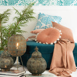 kissen-barock-pompom-polyester-turquoise