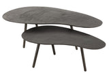 Couchtisch Tropfen Aluminium/Metall Schwarz Large