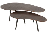 Couchtisch Tropfen Aluminium/Metall Braun Large