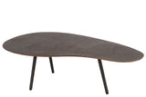 Couchtisch Tropfen Aluminium/Metall Braun Large