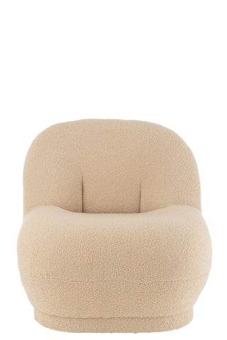 Hocker Teddy Velours Warm Beige