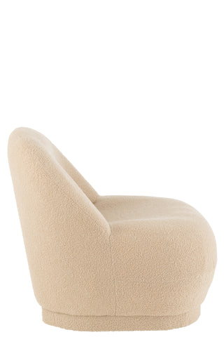 Hocker Teddy Velours Warm Beige