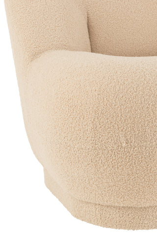 Hocker Teddy Velours Warm Beige