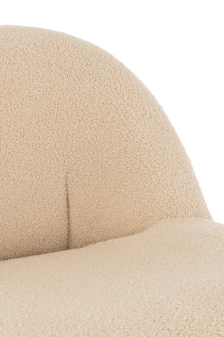 Hocker Teddy Velours Warm Beige