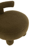 Hocker Rund Rückenlehne Velours Grün