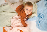 BOHORIA® Musselin Baby Kuscheltuch 4-lagig Oeko Tex | 100% Baumwolle | Überwurf für Sofa, Sessel & Bett | Kuscheldecke Babydecke Mulltuch (80 x 130 cm, Sun)