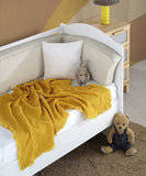 BOHORIA® Musselin Baby Kuscheltuch 4-lagig Oeko Tex | 100% Baumwolle | Überwurf für Sofa, Sessel & Bett | Kuscheldecke Babydecke Mulltuch (80 x 130 cm, Sun)