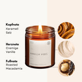 Vanilla Vibes Duftkerze 200g – Vanille, Tonkabohne & Macadamia, 45h