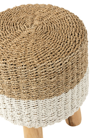 Hocker "Seegras" weiß