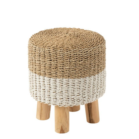Hocker "Seegras" weiß