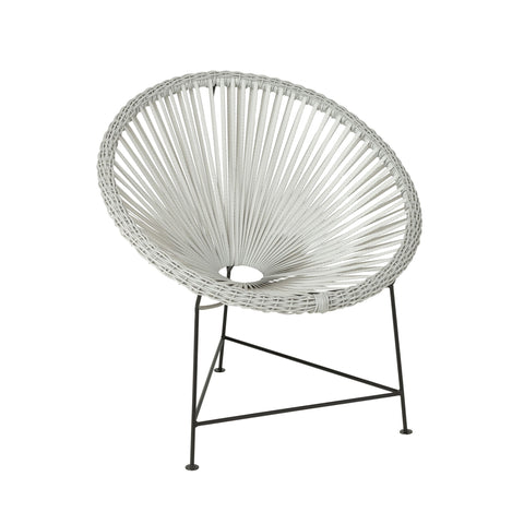 Stuhl Acapulco Metall/Rattan Weiß