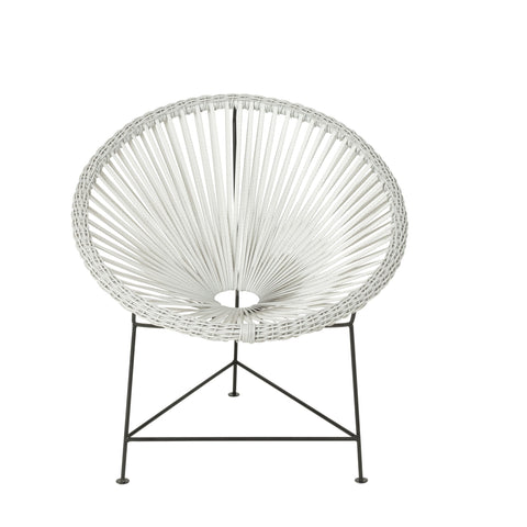 Stuhl Acapulco Metall/Rattan Weiß