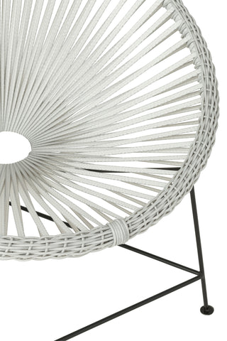 Stuhl Acapulco Metall/Rattan Weiß