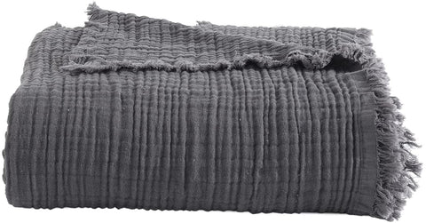 BOHORIA® Tagesdecke Musselin Pure "Obsidian"