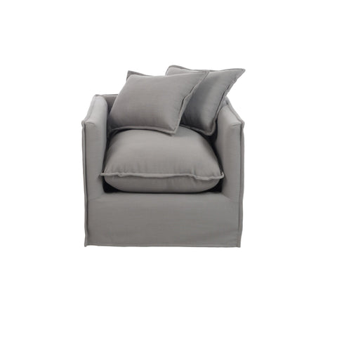 Grauer Leinen Sessel