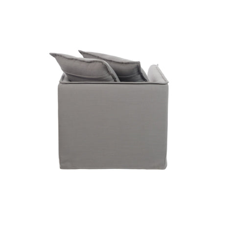 Grauer Leinen Sessel