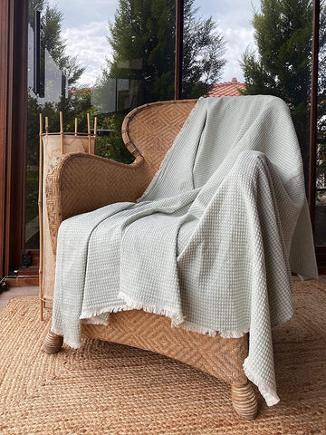 BOHORIA® Premium Waffelpiqué Tagesdecke Fresh Mint
