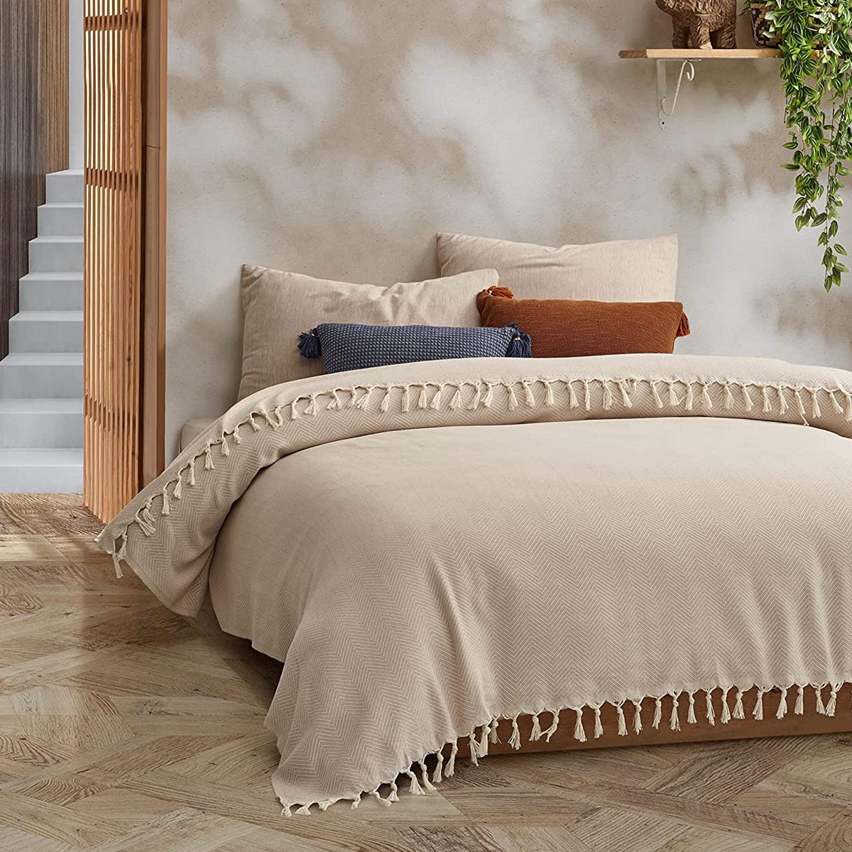 BOHORIA® XXL Tulum Tagesdecke "Sepia"