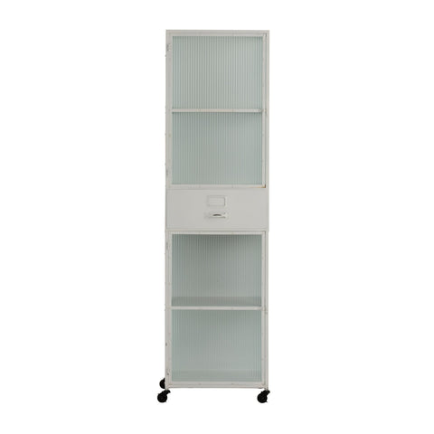 Hoher Metall Schrank (Weiß)