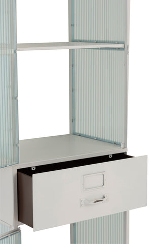 Hoher Metall Schrank (Weiß)