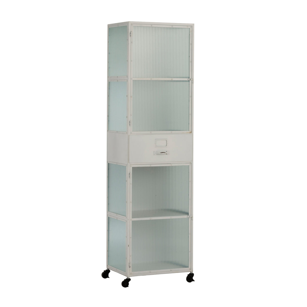 Hoher Metall Schrank (Weiß)