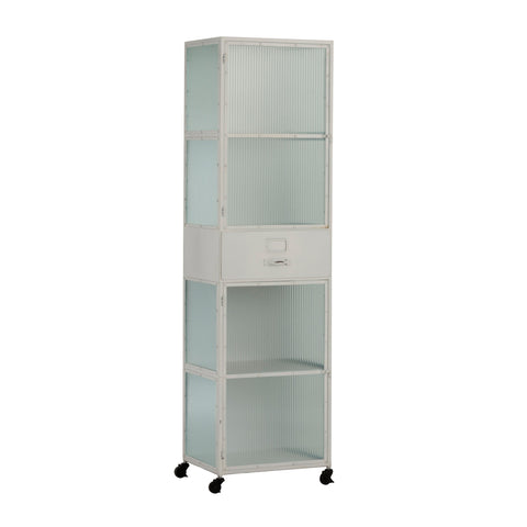 Hoher Metall Schrank (Weiß)
