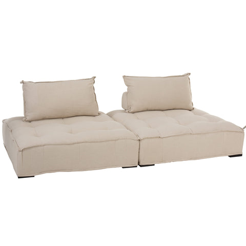 Sofa Lounge Puffleinen Beige