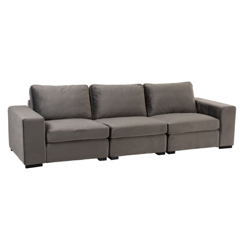 Sofa Lounge 2 Sitze Samt Grau
