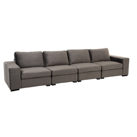 Sofa Lounge 2 Sitze Samt Grau