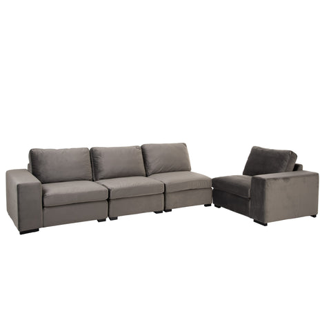 Sofa Lounge 2 Sitze Samt Grau