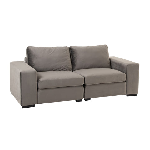 Sofa Lounge 2 Sitze Samt Grau