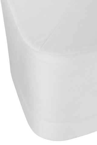 Viereckiger Puff Hocker (Weiß)