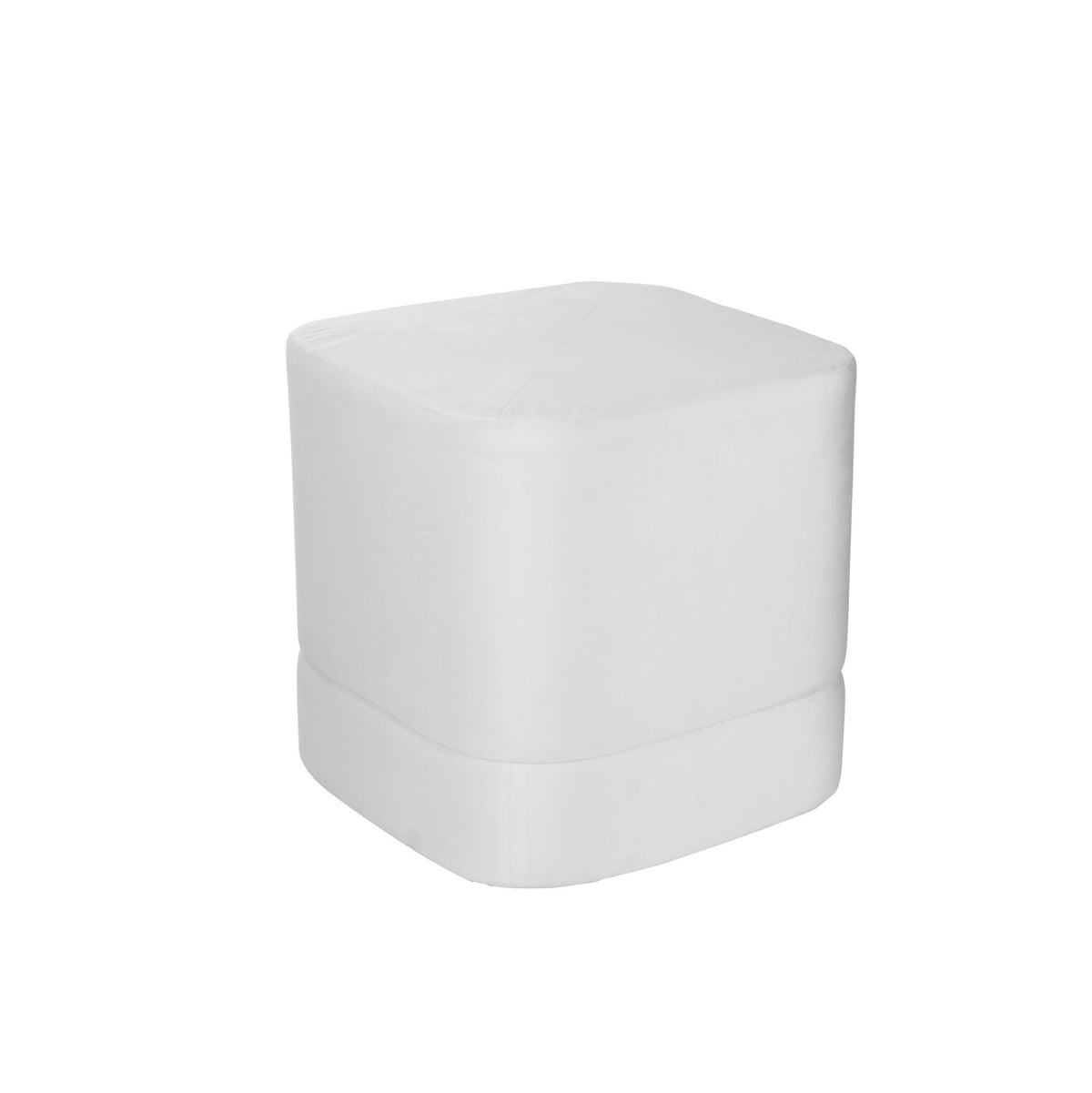 Viereckiger Puff Hocker (Weiß)