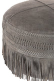 Hocker Puff Fransen (Grau)