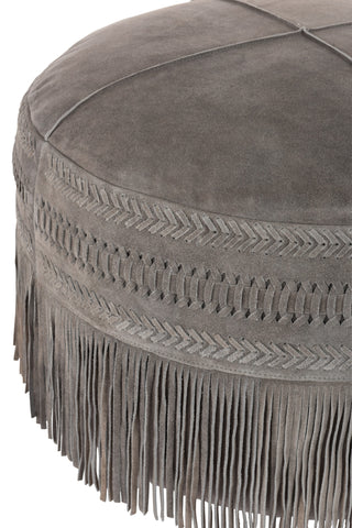 Hocker Puff Fransen (Grau)