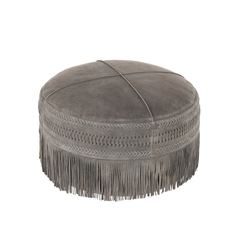Hocker Puff Fransen (Grau)