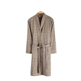 BOHORIA® Premium Bademantel Jacquard mit Kapuze aus 100% Baumwolle | Sepia