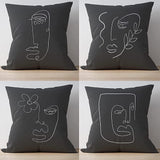 BOHORIA® 4er Set Kissenbezug (Line Art)