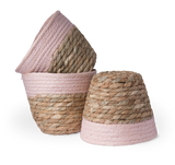 Natur Korb "Nordic" Rosa Größe S